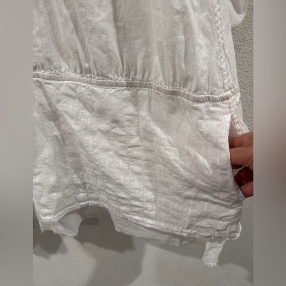 House of Harlow 1960 100% Cotton White Vivienne Mini Drop Waist Boho Dress M - Picture 10 of 17